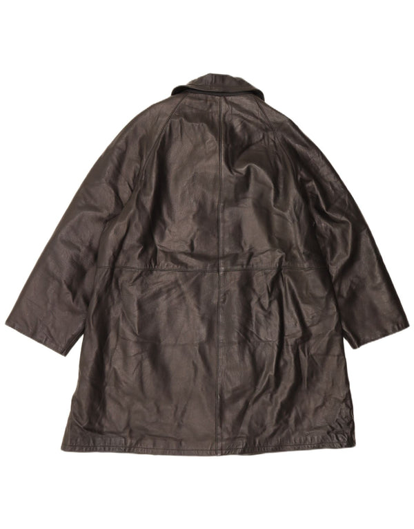 Abrigo Kiros Mujer Oversize De Piel IT 44 Medium Black Leather