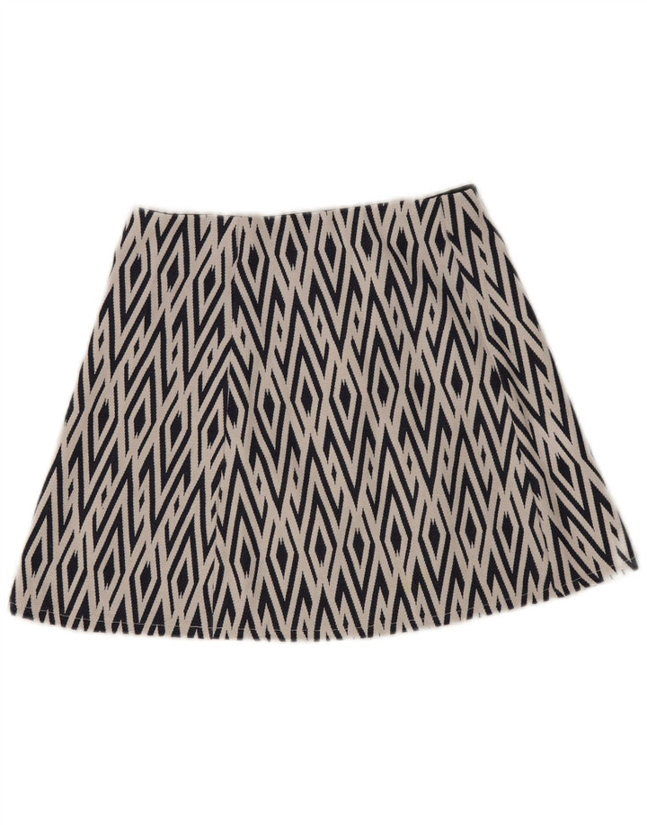 Zara Mujer Trafaluc Mini Falda Mediana W28 Azul Marino Geométrico