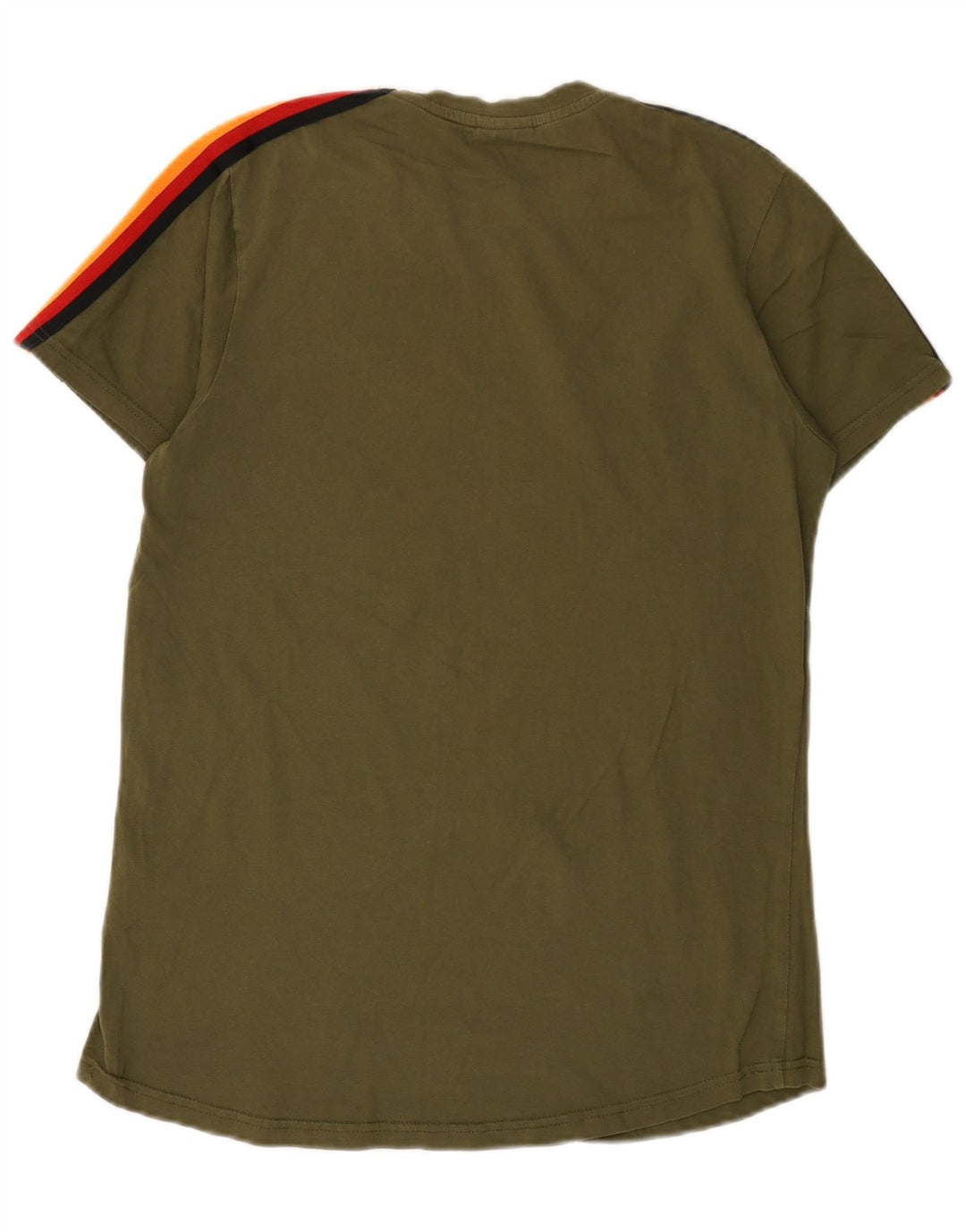 Ellesse Hombre Camiseta Top Algodón Colorblock Verde Medio