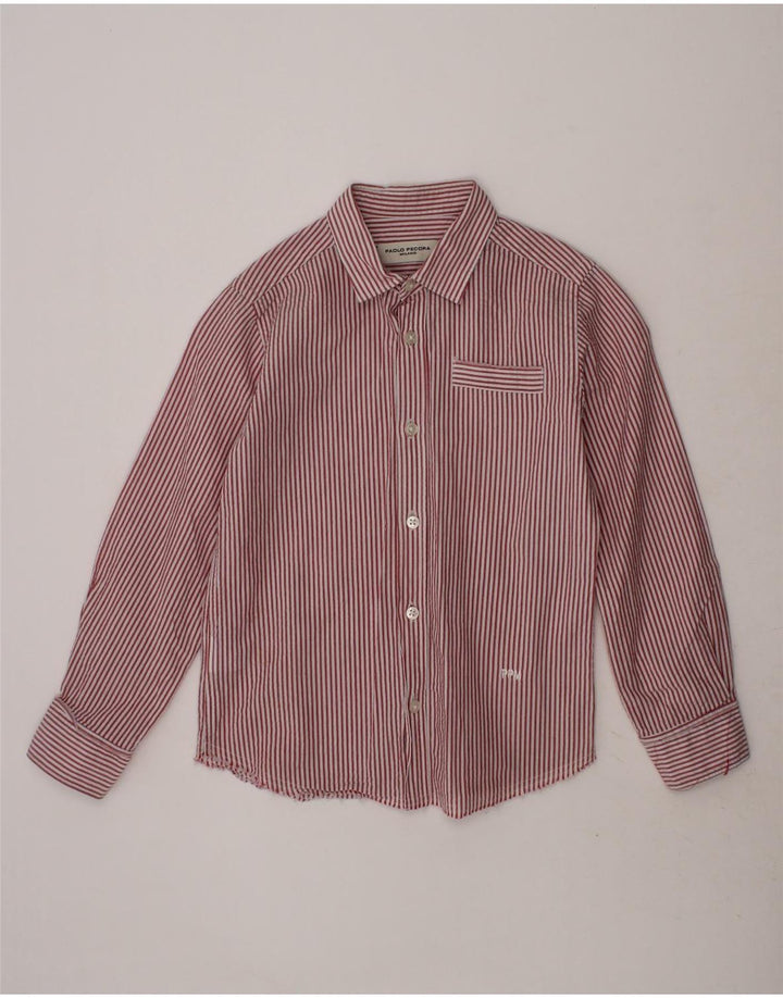 PAOLO PECORA Boys Shirt 5-6 Years Red Striped Cotton Vintage Paolo Pecora and Second-Hand Paolo Pecora from Messina Hembry 