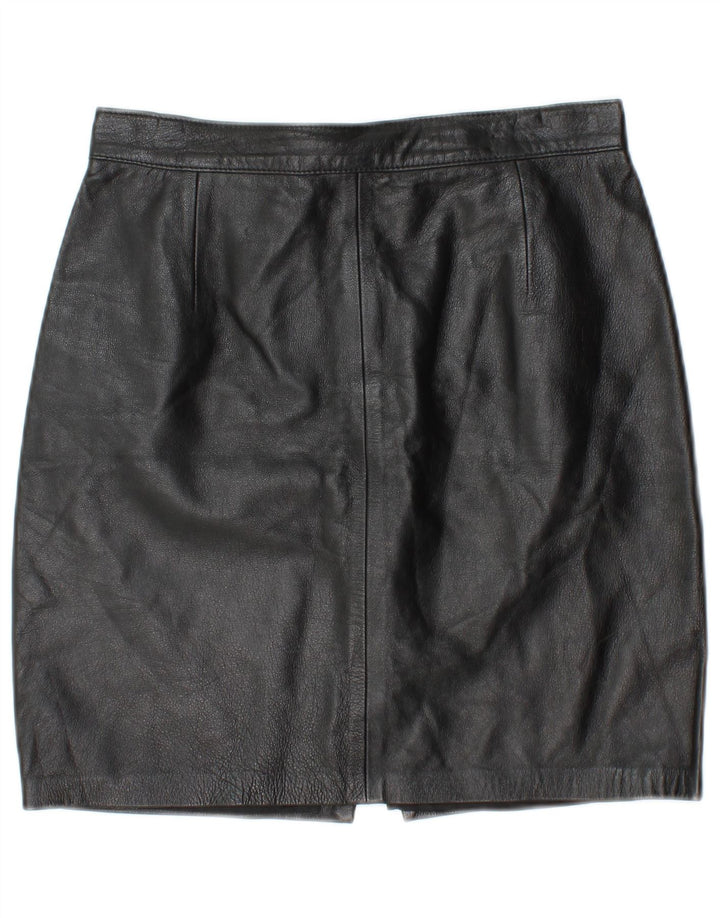 MARY ALBERT Falda de cuero para mujer IT 44 Medium W28 Cuero negro