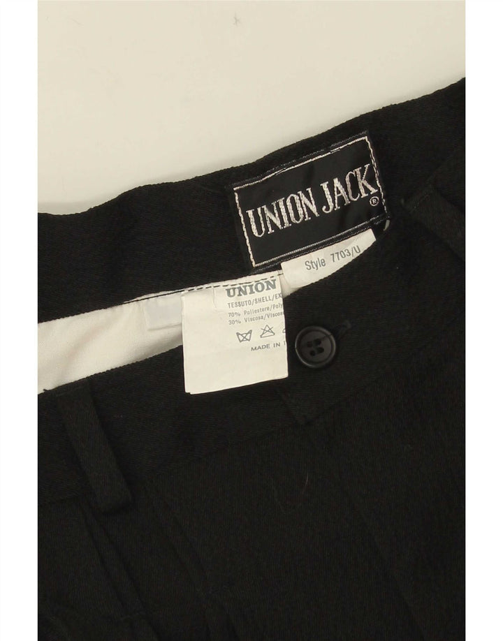 Vintage mujer pegged traje pantalones IT 44 Medio W26 L35 Poliéster negro