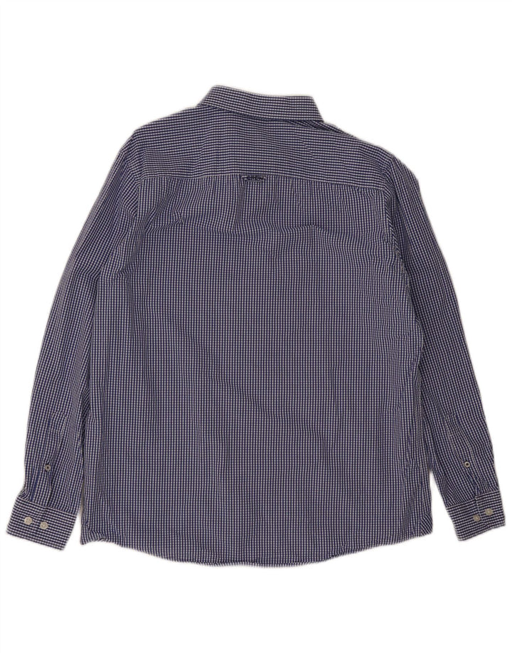 Crew Clothing Camisa de corte clásico para hombre Algodón a cuadros azul grande