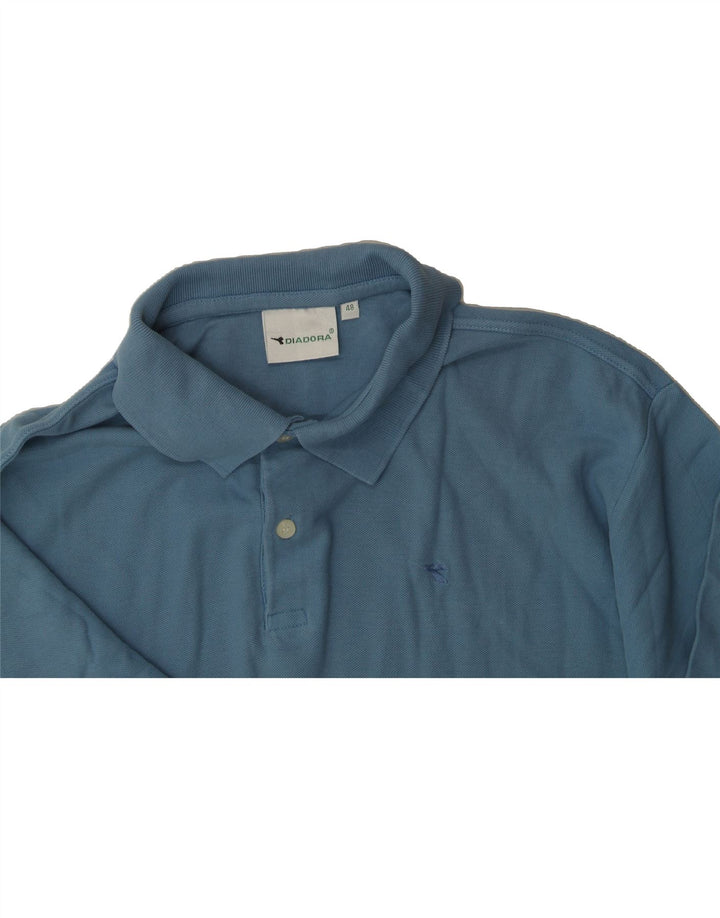 DIADORA Mens Polo Shirt IT 48 Medium Blue Cotton Vintage Diadora and Second-Hand Diadora from Messina Hembry 