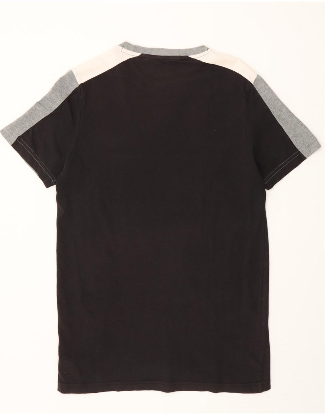 PUMA Mens T-Shirt Top Small Black Colourblock Cotton Vintage Puma and Second-Hand Puma from Messina Hembry 