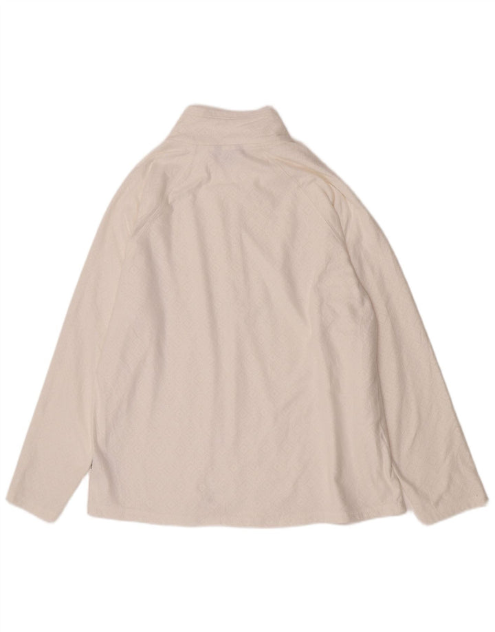Eddie Bauer - Chándal con cremallera y cuello para mujer, talla 40, XL, color blanco geométrico