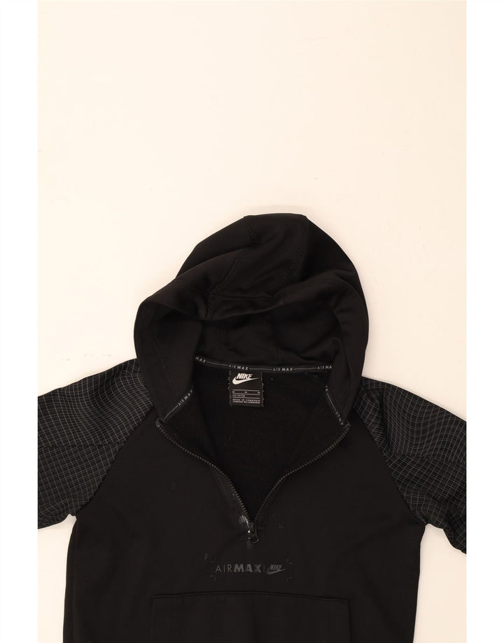 NIKE Boys Graphic Hoodie Jumper 10-11 Years Medium  Black Check Polyester Vintage Nike and Second-Hand Nike from Messina Hembry 