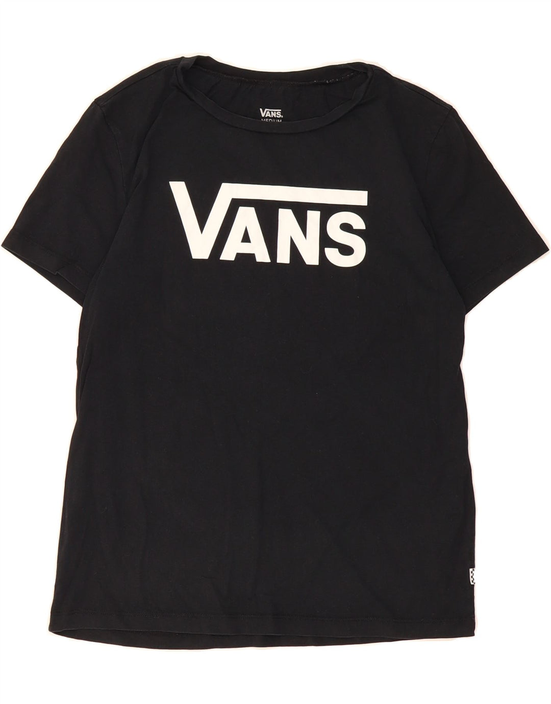 VANS Womens Graphic T-Shirt Top UK 14 Medium Black Cotton Vintage Vans and Second-Hand Vans from Messina Hembry 