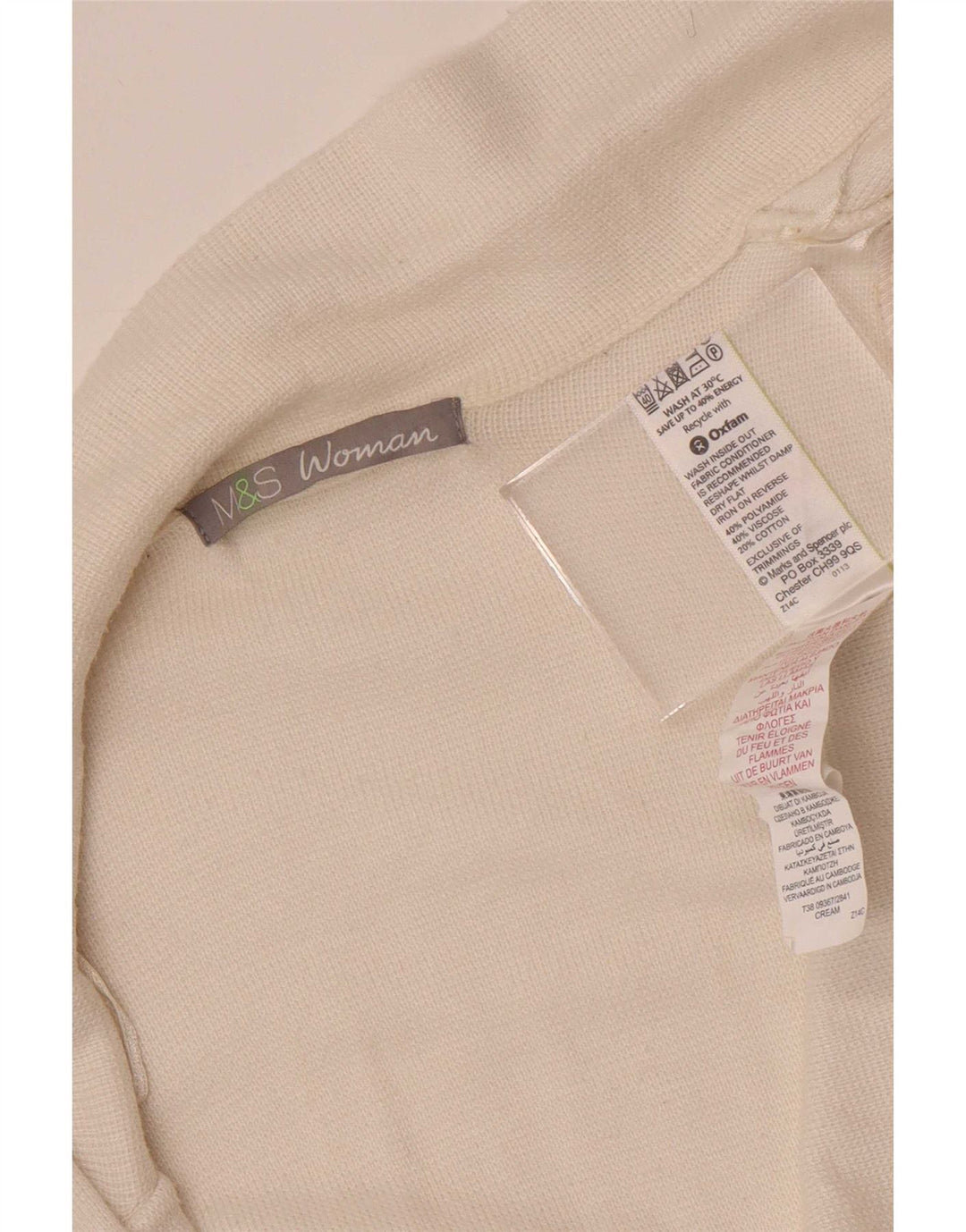 Marks & Spencer Suéter tipo cárdigan abierto para mujer UK 44 Poliamida beige medio