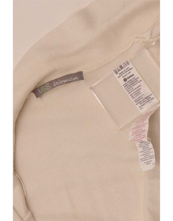 Marks & Spencer Suéter tipo cárdigan abierto para mujer UK 44 Poliamida beige medio