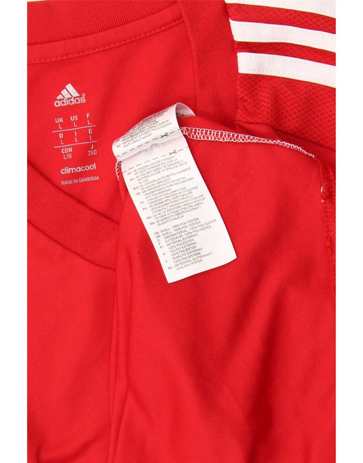 Adidas Hombre Climacool Camiseta Top Grande Rojo Colorblock Poliéster