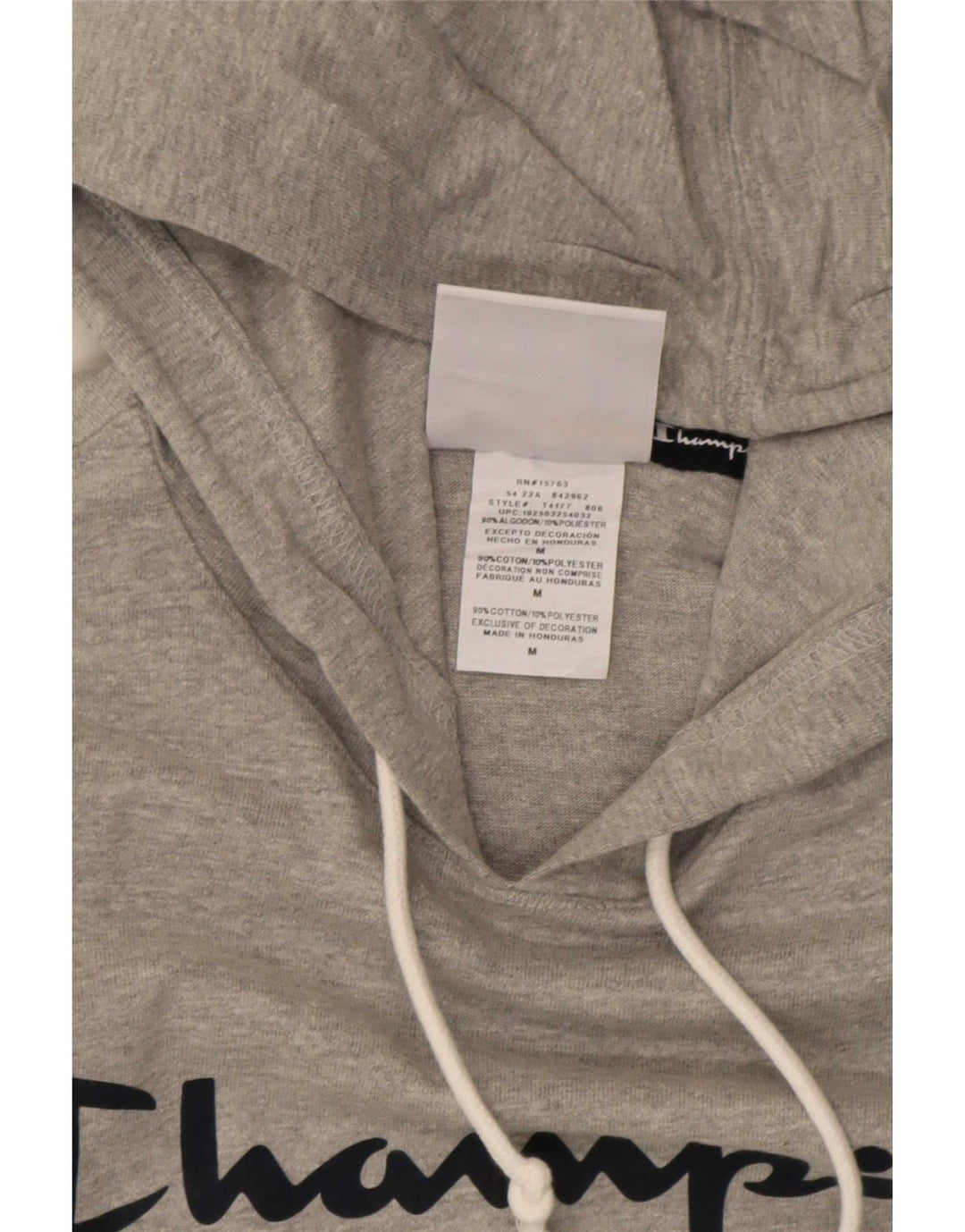 Champion Sudadera Con Capucha Gráfica De Algodón Gris Medio Moteado