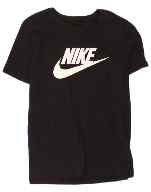 Nike Camiseta gráfica para mujer Top UK 12 Medium Black Cotton