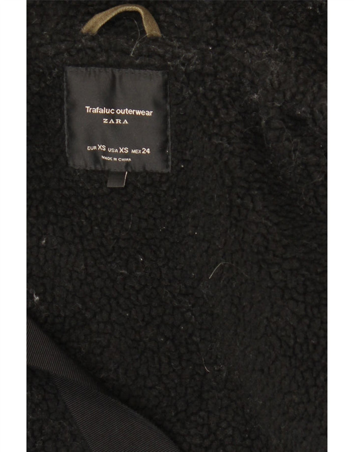 ZARA Womens Hooded Parka Jacket UK 6 XS Brown Vintage Zara and Second-Hand Zara from Messina Hembry 