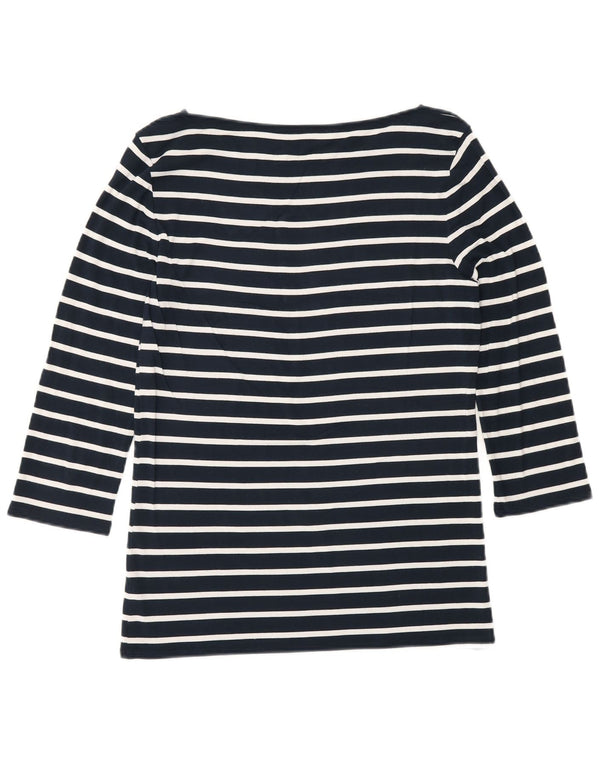 Tommy Hilfiger Top para mujer manga 3/4 UK 10 Small Azul marino a rayas