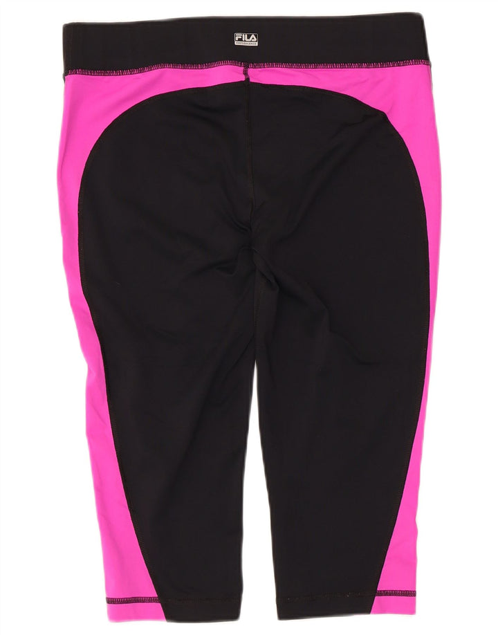 Fila Leggings Capri para mujer UK 44 Poliéster con bloques de color negro mediano