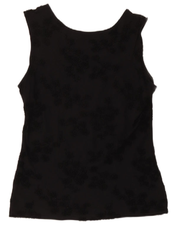 Le Tricot Longhin Camiseta sin mangas para mujer UK 40 XL Viscosa floral negra