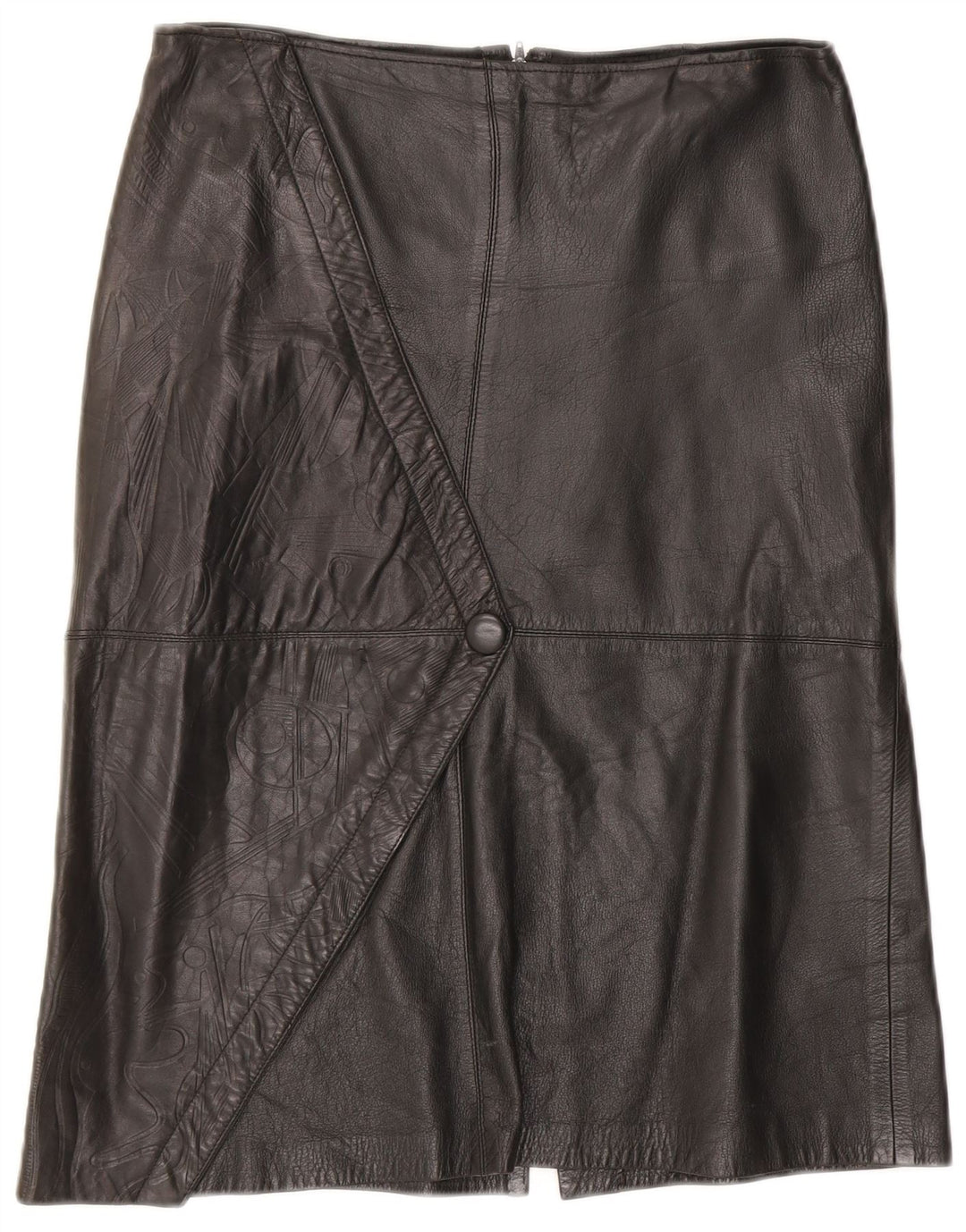 Falda de cuero vintage para mujer W30 Medio Negro