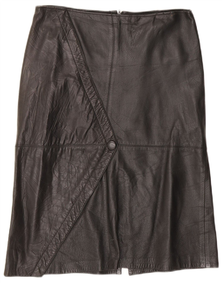 Falda de cuero vintage para mujer W30 Medio Negro