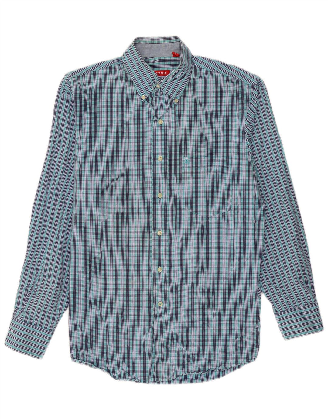 Camisa IZOD Hombre Cuadros Azul Medio