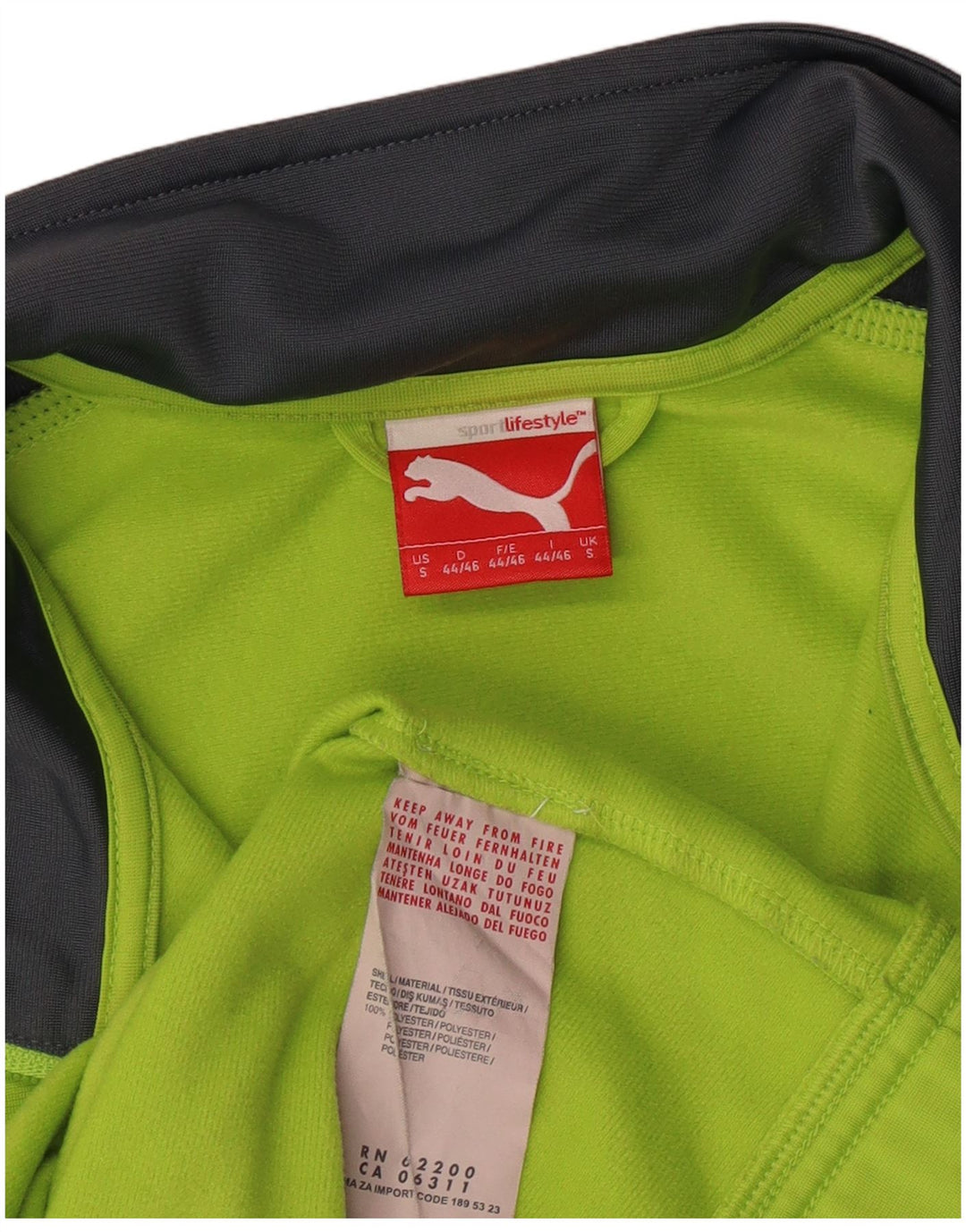 PUMA Chaqueta superior de chándal con estampado gráfico para hombre Poliéster color block verde pequeño