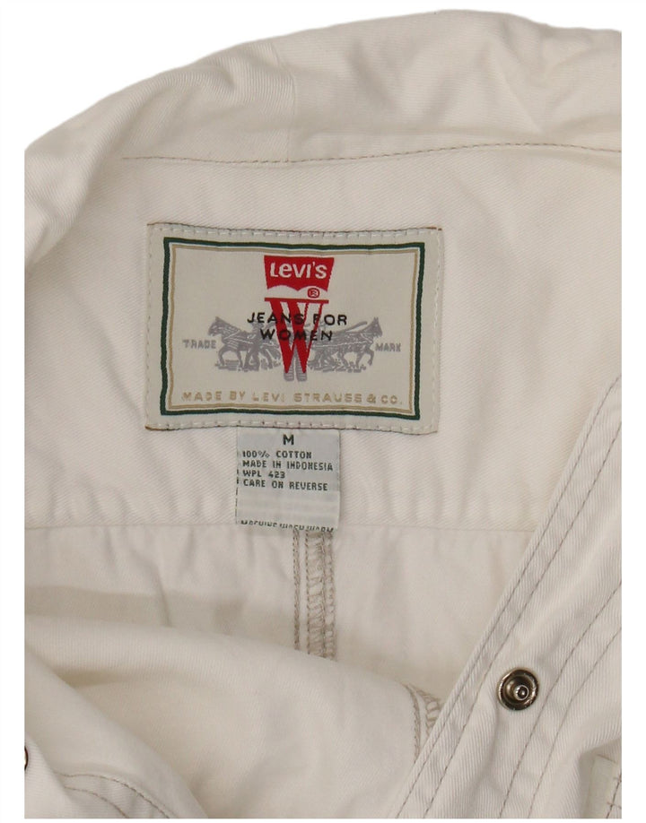 Levi's Camisa vaquera de manga corta para mujer UK 42 Algodón blanco mediano