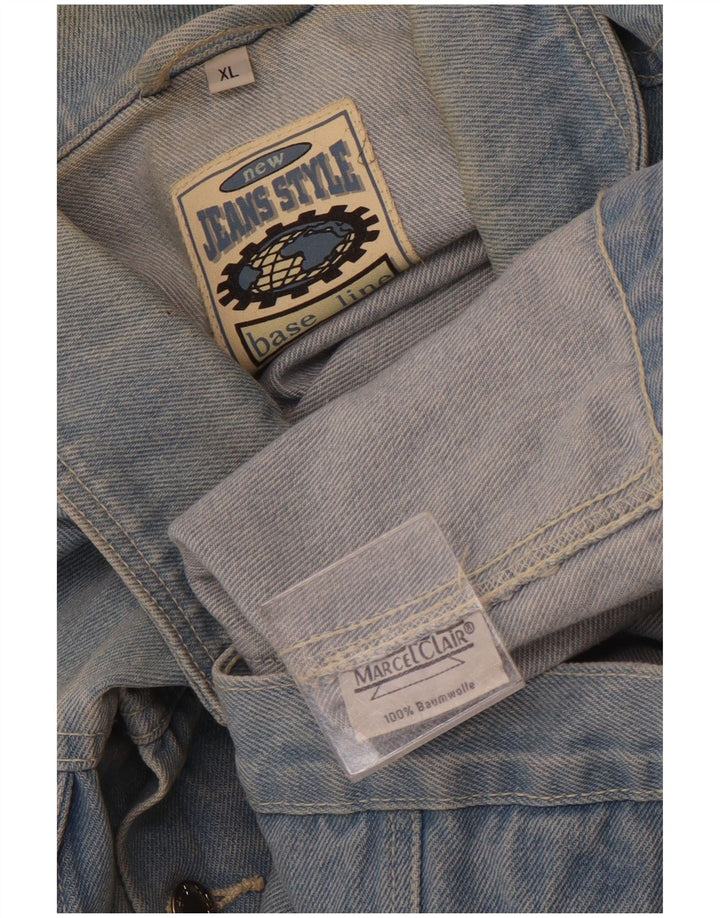 MARCEL CLAIR Chaleco vaquero para hombre UK 42 XL Algodón azul