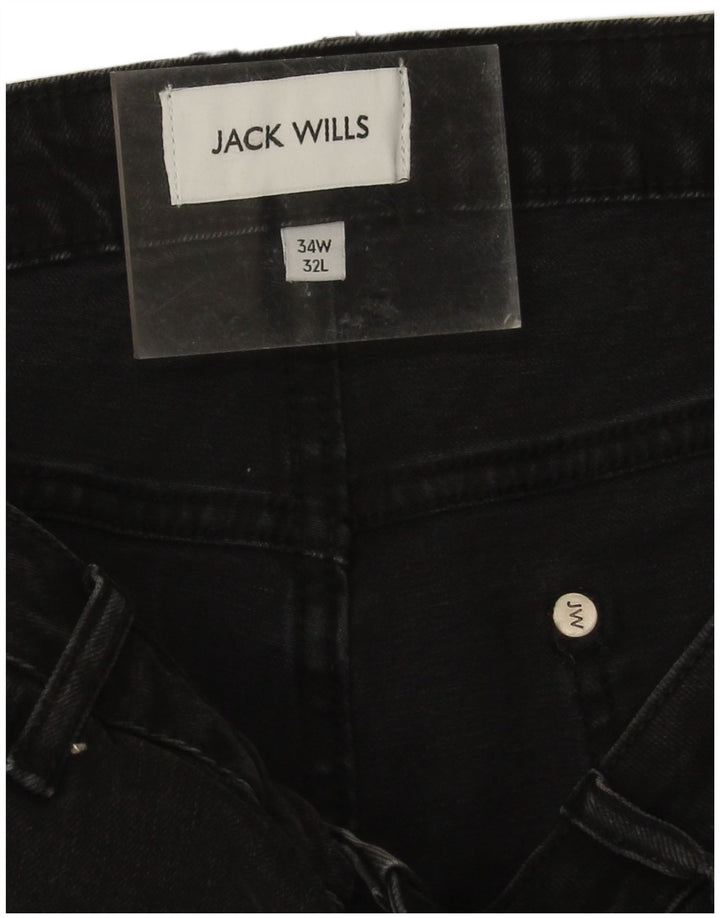 Jack Wills Vaqueros ajustados para hombre W34 L29 Algodón negro