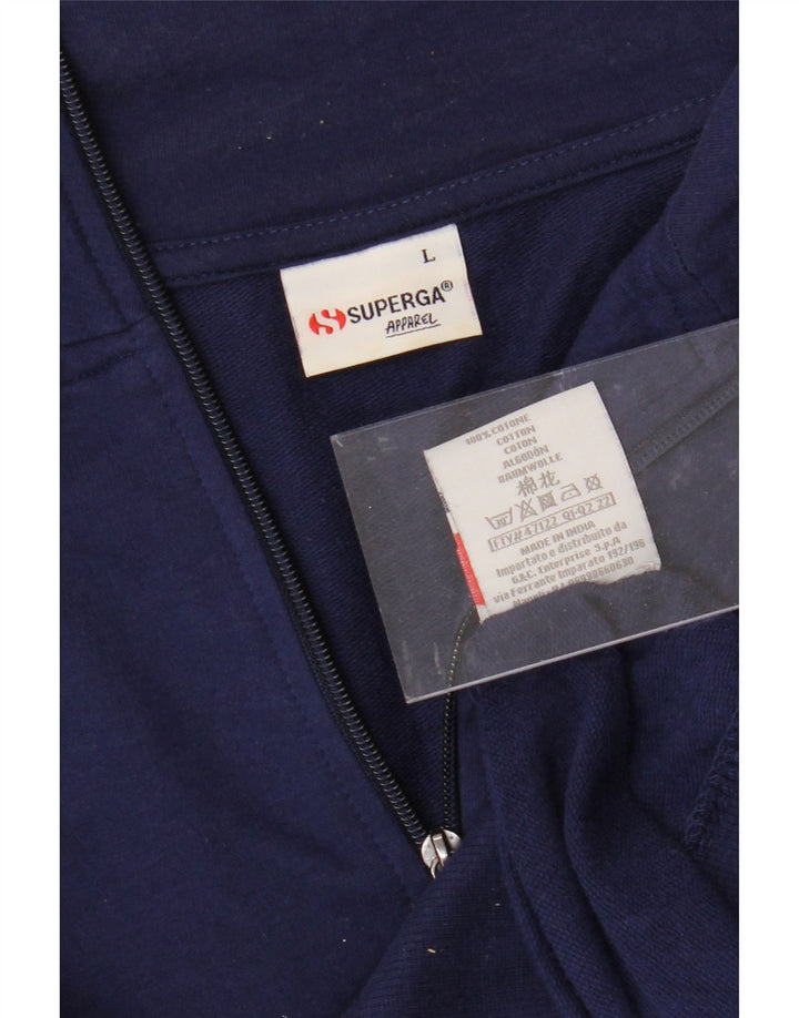 SUPERGA Chaqueta de chándal para mujer UK 40 Grande Algodón azul marino