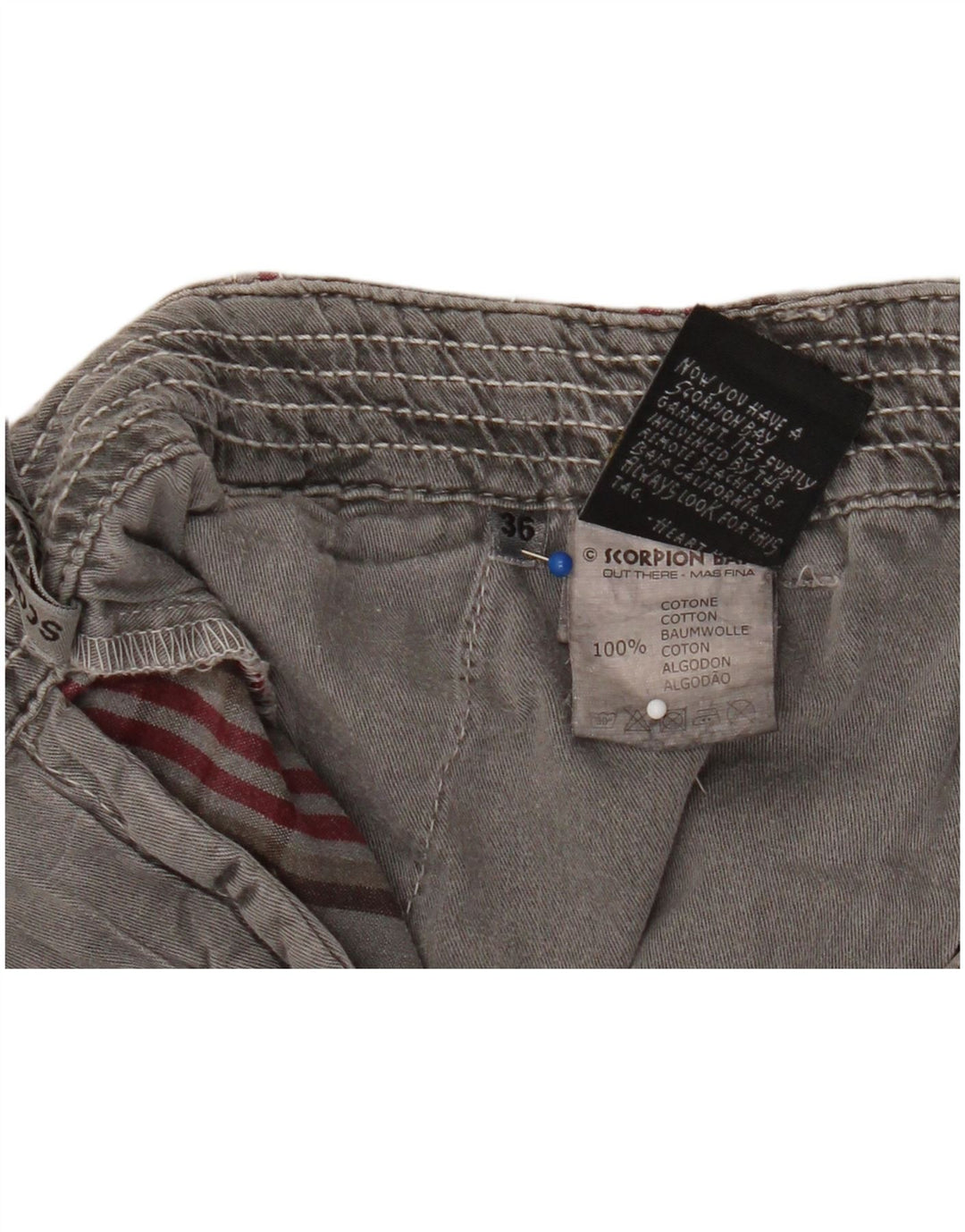 Scorpion Bay Pantalones cortos tipo cargo para hombre W36 Algodón a cuadros gris grande