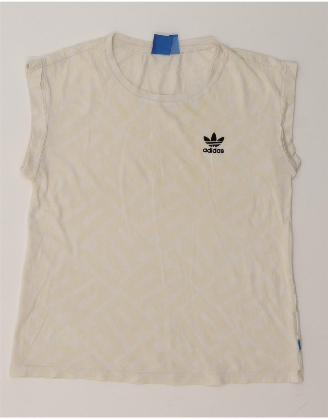 Adidas Camiseta gráfica para mujer Top UK 10 Small Off White