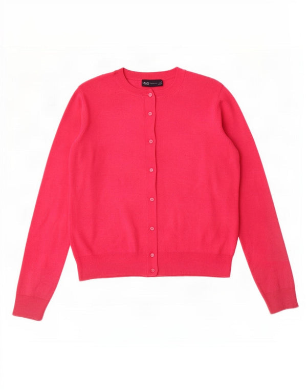 Marks & Spencer - Cárdigan corto para mujer, talla 40, viscosa rosa mediana