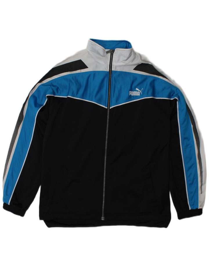 PUMA Chaqueta superior de chándal con estampado gráfico para hombre Poliéster con bloques de color negro pequeño