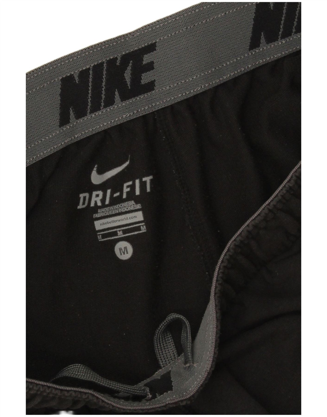 Nike Dri Fit - Pantalones cortos deportivos para hombre, algodón negro mediano