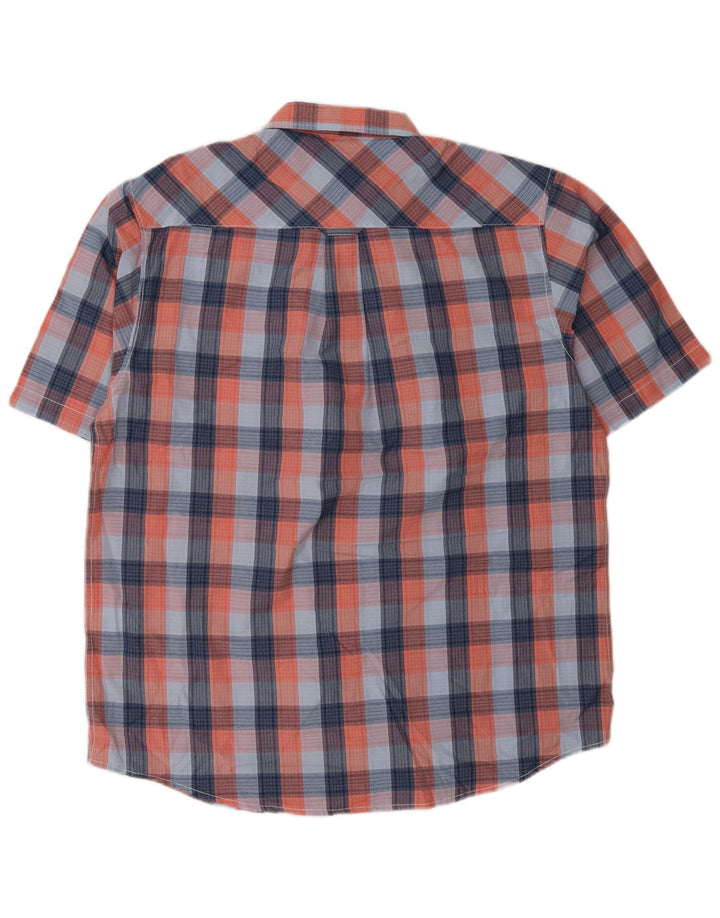 James Pringle Camisa de manga corta para hombre Poliéster a cuadros azul grande