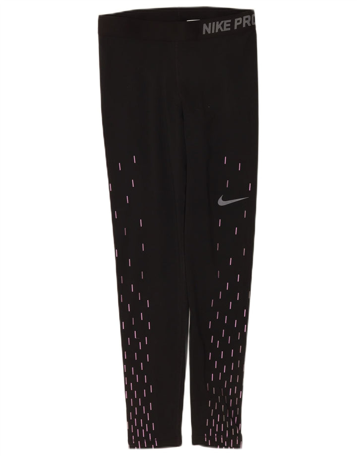 Nike Leggings gráficos Dri Fit para mujer UK 12 Mediano Negro Geométrico