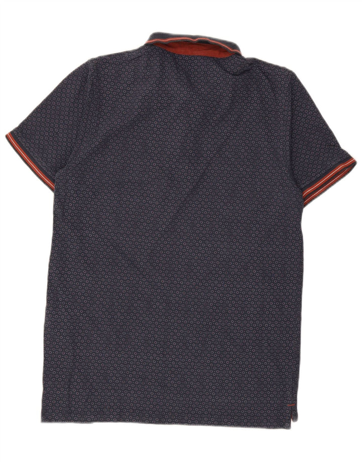 JACK & JONES Polo premium para hombre de algodón geométrico en azul marino mediano