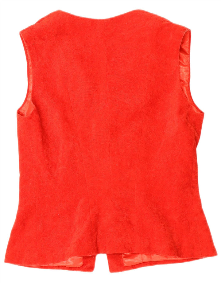 VINTAGE Chaleco de Mujer Reino Unido 14 Rojo Medio