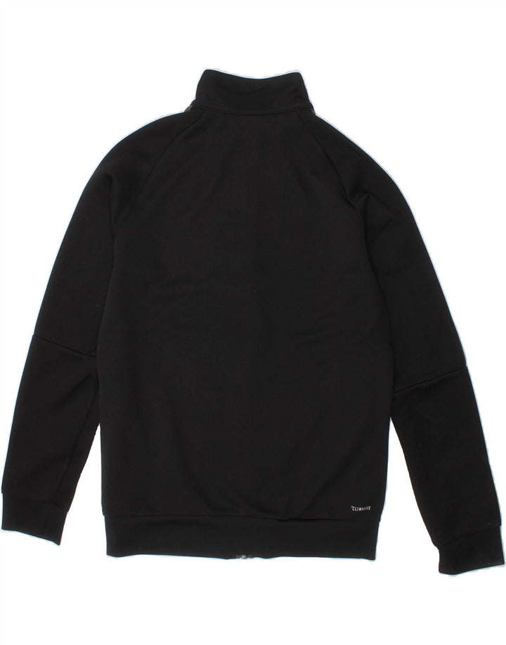 ADIDAS Boys Climalite Tracksuit Top Jacket 9-10 Years Black Polyester Vintage Adidas and Second-Hand Adidas from Messina Hembry 