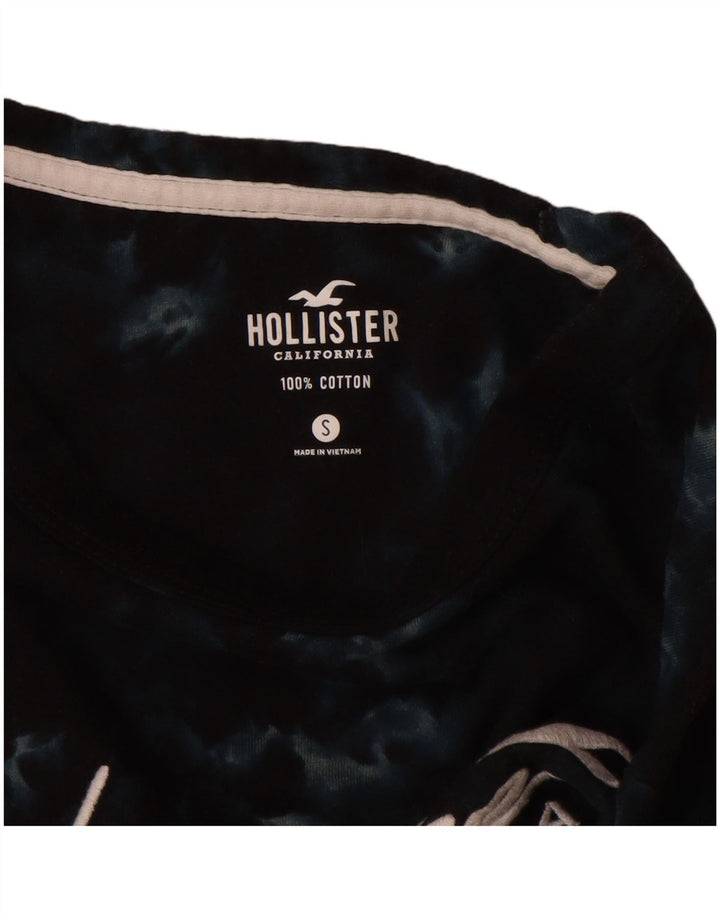 HOLLISTER Camiseta gráfica para hombre Top pequeño de algodón teñido anudado en azul marino