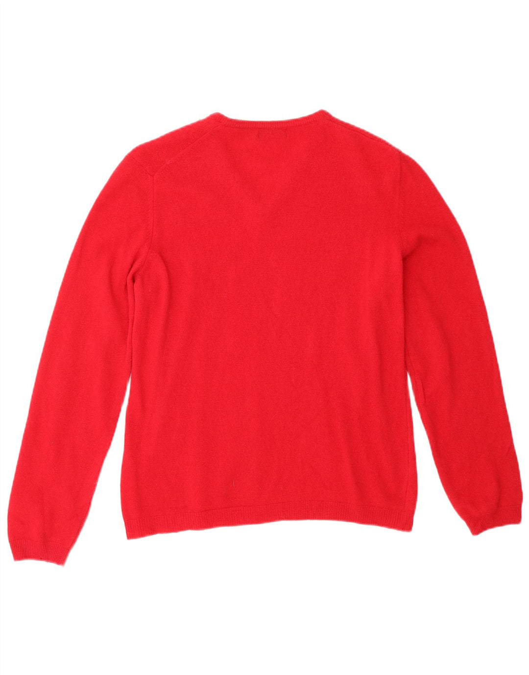 BENETTON Suéter con Cuello en V para Mujer UK 10 Small Rojo