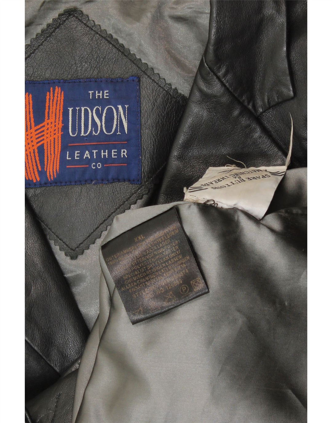 HUDSON Chaqueta de cuero para hombre UK 44 2XL Cuero negro