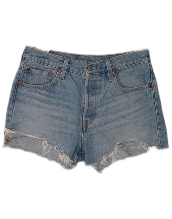 Levi's Mujer 501 Shorts De Mezclilla Desgastados W28 Algodón Azul Medio