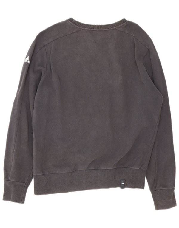 Adidas - Sudadera gráfica para hombre, talla 38/40, algodón gris medio