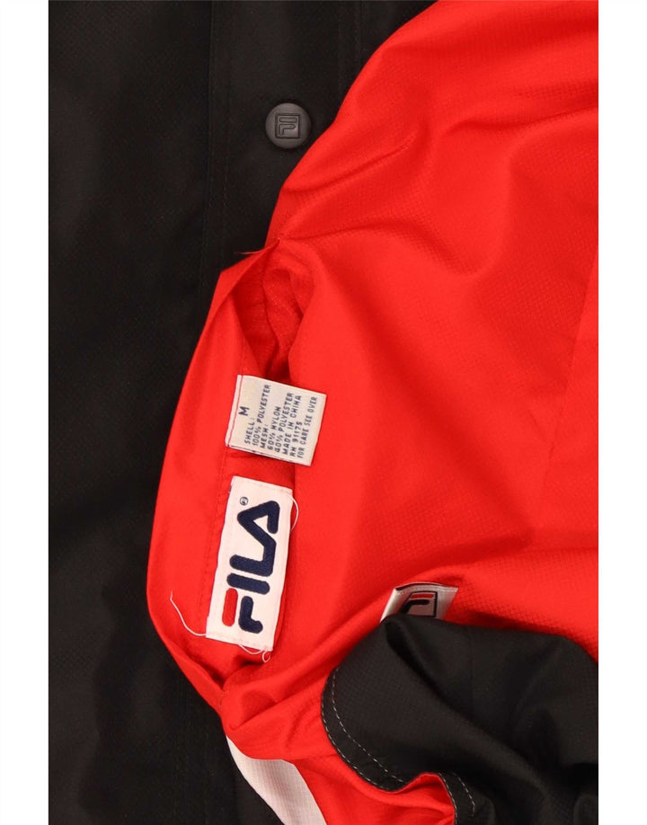 Fila Chaqueta tipo chándal reversible con gráfico para hombre, color rojo medio