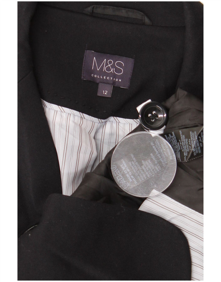 Marks & Spencer Chaqueta tipo blazer corta con 1 botón para mujer, talla 44, talla M, color negro