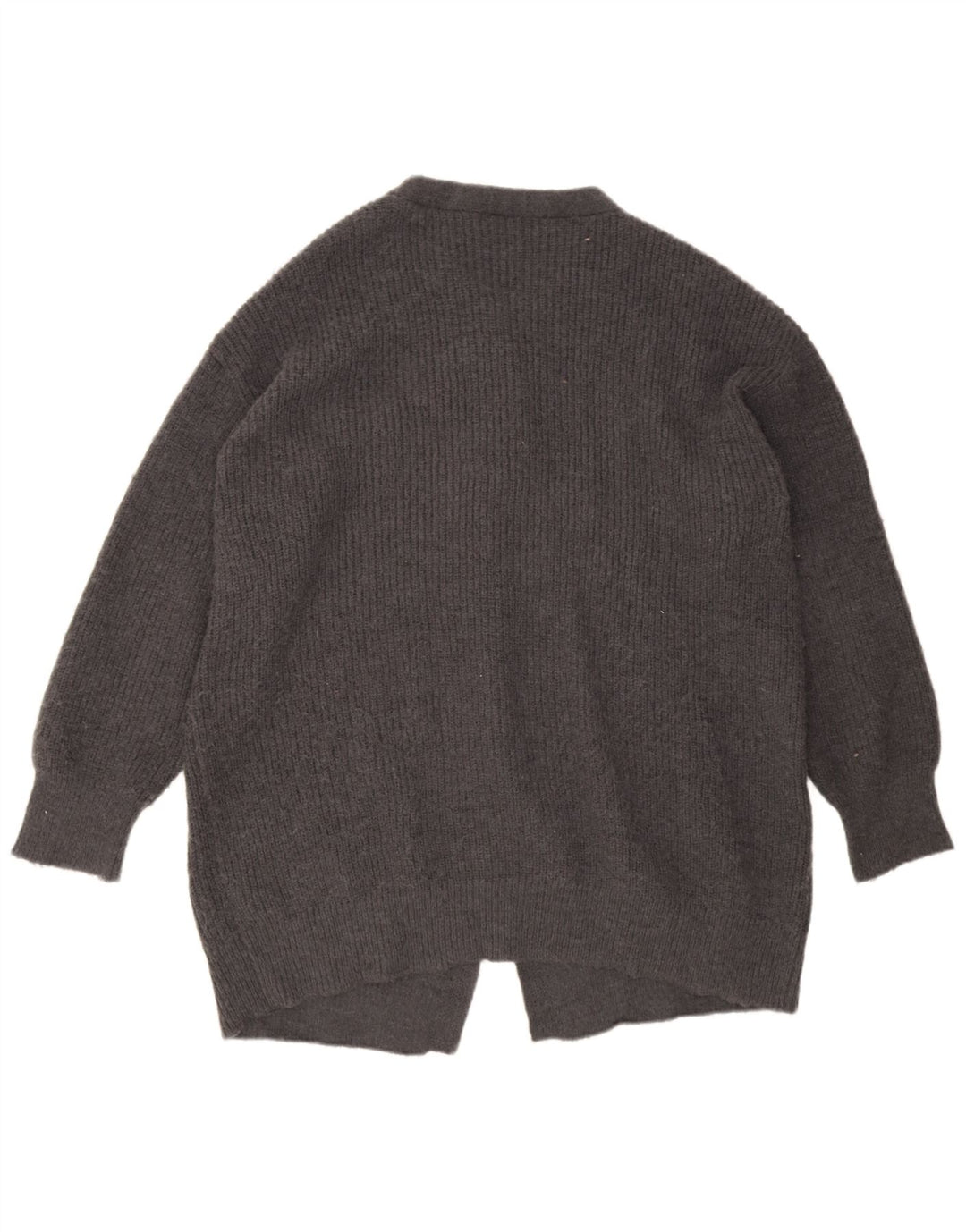 Zara Suéter tipo cárdigan extragrande largo para mujer UK 46 Poliéster gris grande