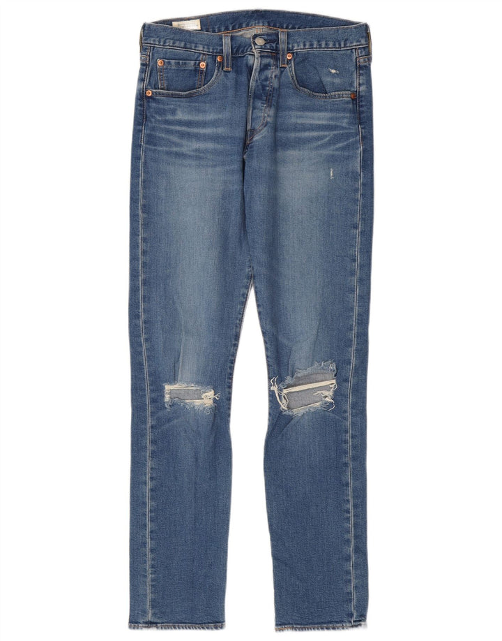 Levi's Jeans rectos desgastados 501 para hombre W28 L32 Algodón azul