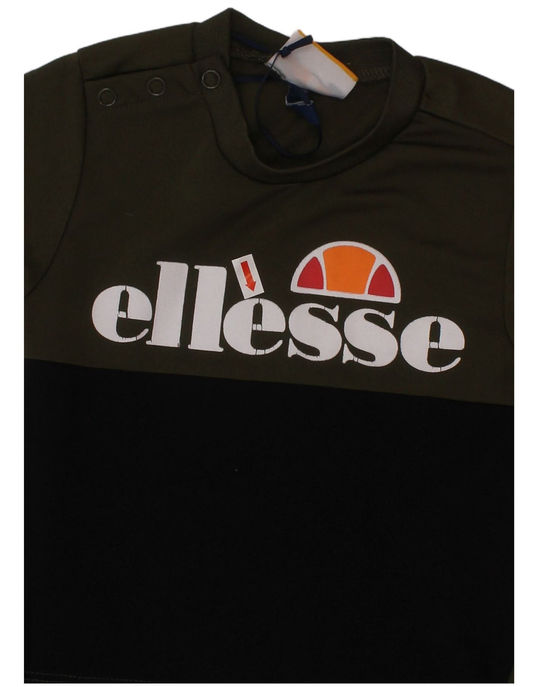 ELLESSE Camiseta gráfica para bebés niños 6-9 meses Caqui Colorblock