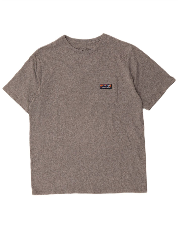 Camiseta Patagonia Hombre Regular Fit Top Algodón Gris Medio